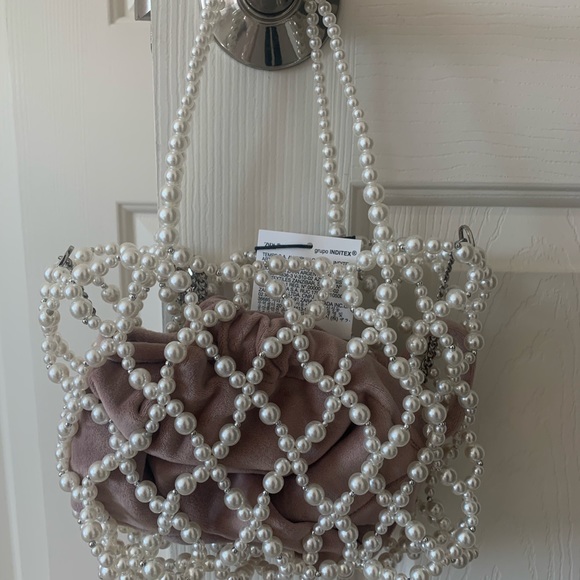 Zara Velvet Pearl Bag - Picture 3 of 6